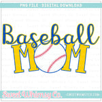 Baseball Mom Royal Blue & Yellow PNG
