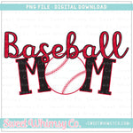 Baseball Mom Red & Black PNG