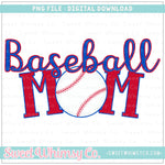 Baseball Mom Royal Blue & Red PNG