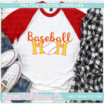 Baseball Mom Red & Yellow Gold PNG