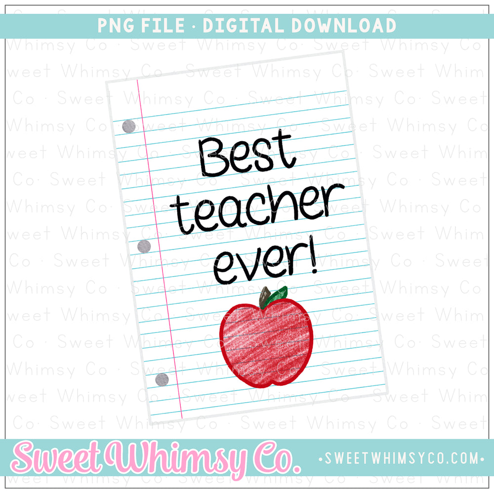 Best Teacher Ever Paper PNG