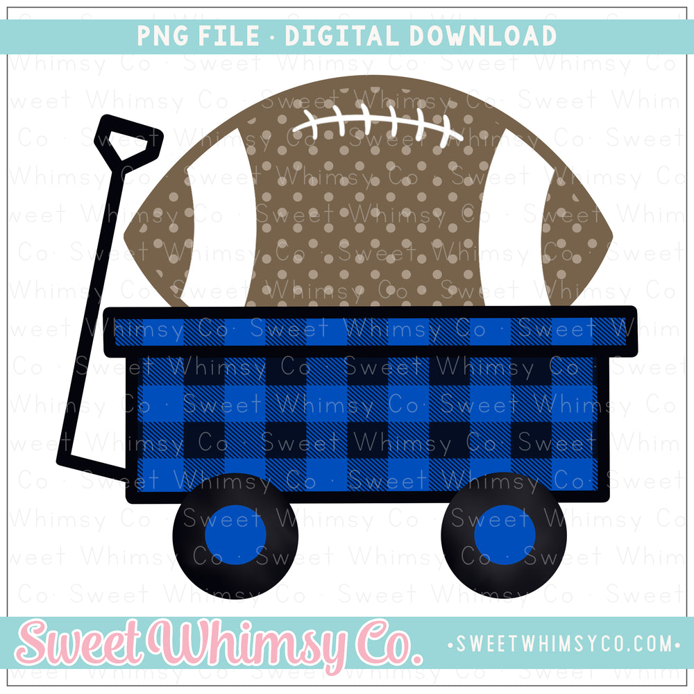 Blue & Black Football Wagon PNG