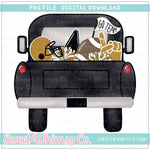 Black & Gold Football Pickup Truck PNG
