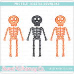 Black Orange Skeleton Trio PNG