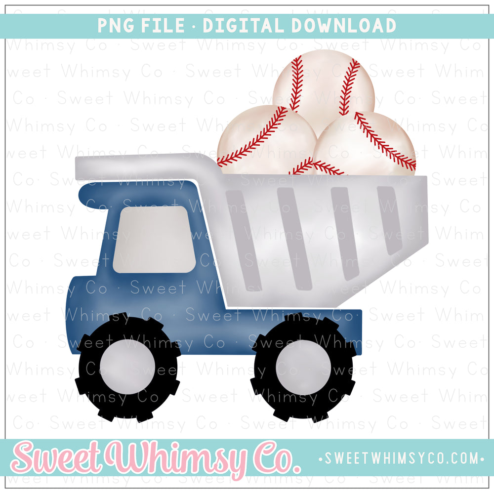 Navy Baseball Dump Truck PNG