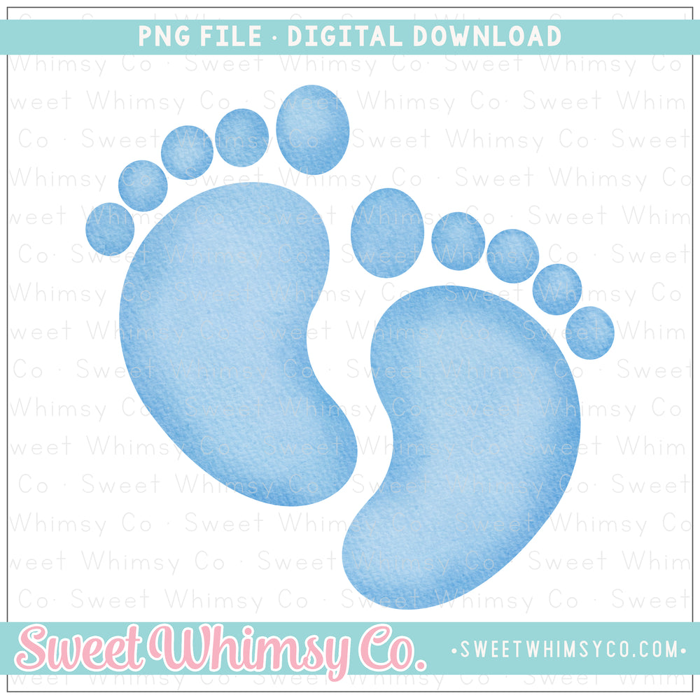 Blue Baby Footprints PNG