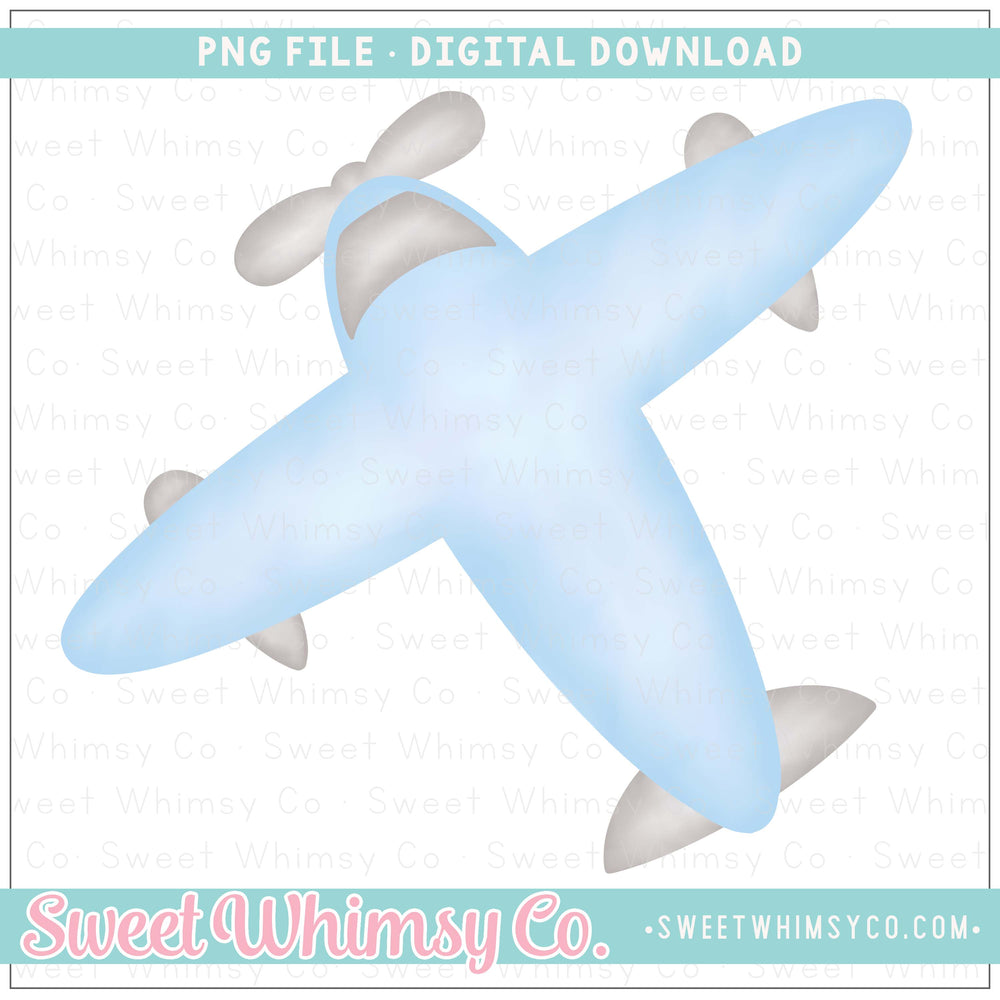 Blue & Grey Airplane PNG