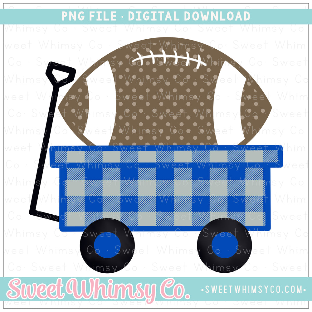 Royal Blue & Silver Grey Gray Football Wagon PNG