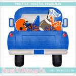 Blue & Orange Football Pickup Truck PNG