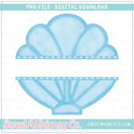 Blue Split Seashell PNG