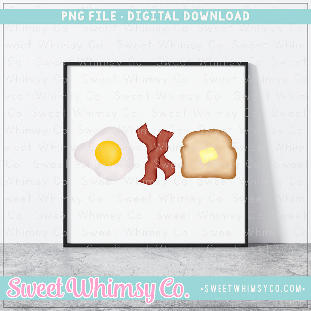 Egg, Bacon, Toast Trio PNG
