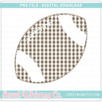 Brown Gingham Football Faux Applique PNG