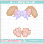 Brown & Lilac Bunny Bow Ears & Feet PNG