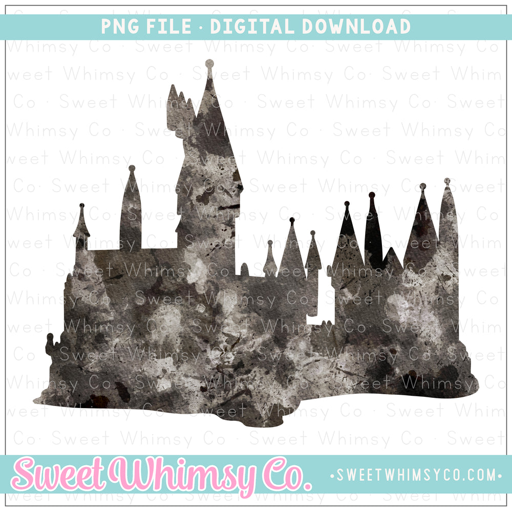 Brown Watercolor Wizard Castle PNG