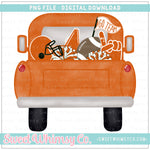 Burnt Orange Football Pickup Truck PNG