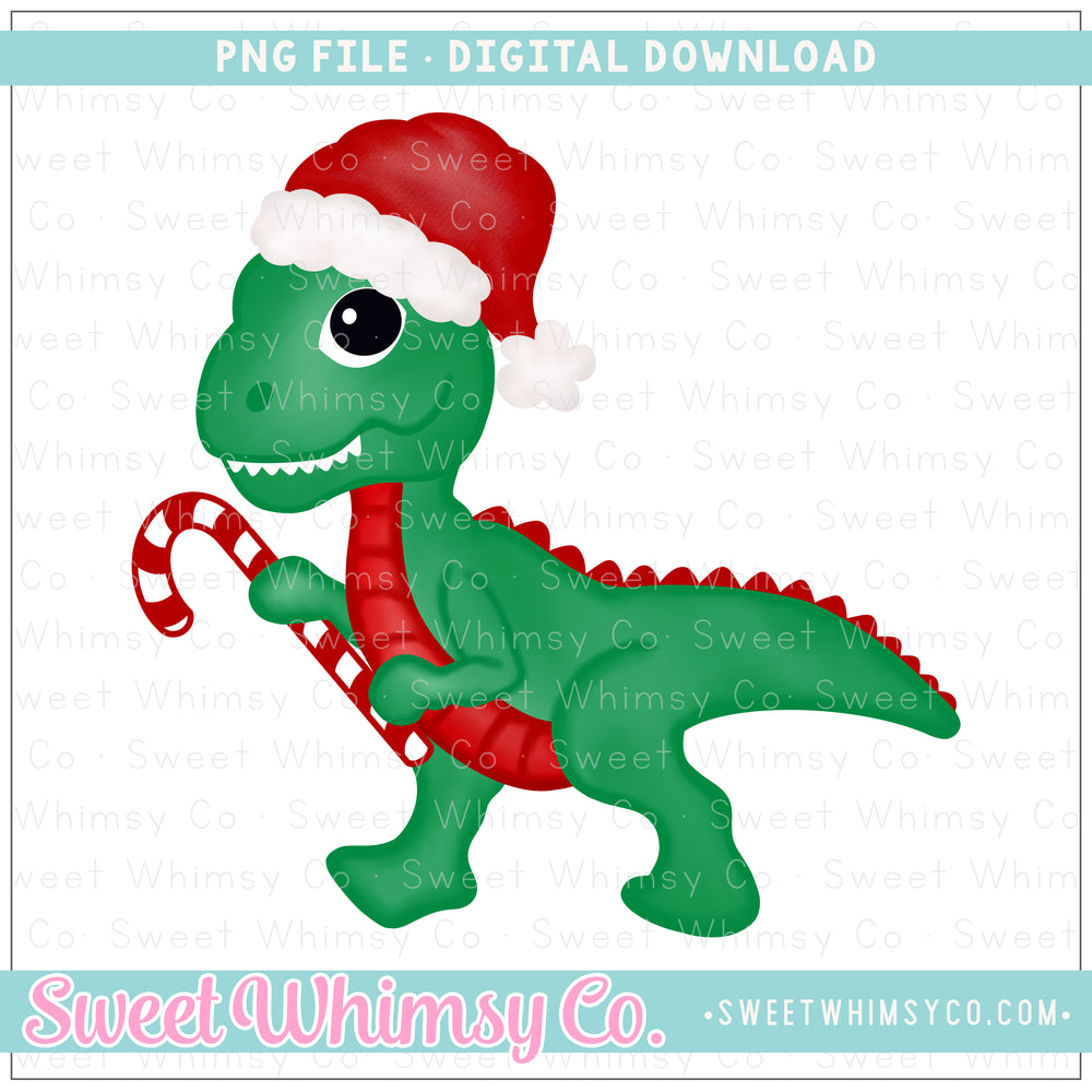 Candy Cane Dinosaur PNG
