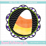 Candy Corn Scallop Frame PNG