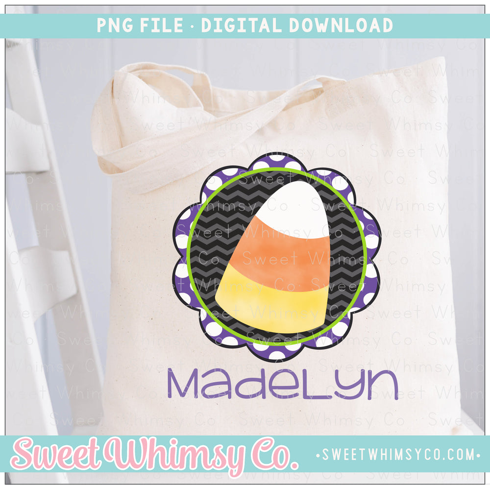 Candy Corn Scallop Frame PNG