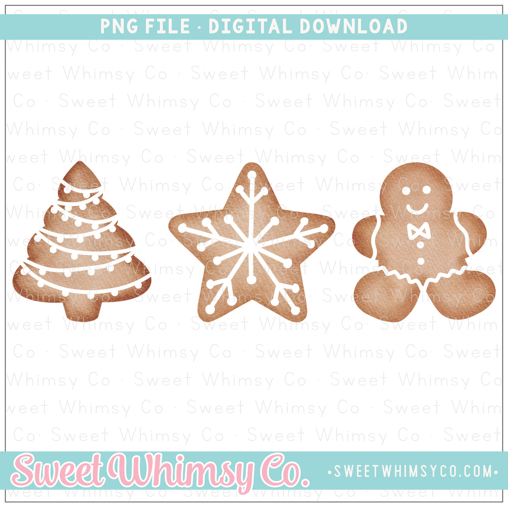 Christmas Cookie Boy Trio PNG
