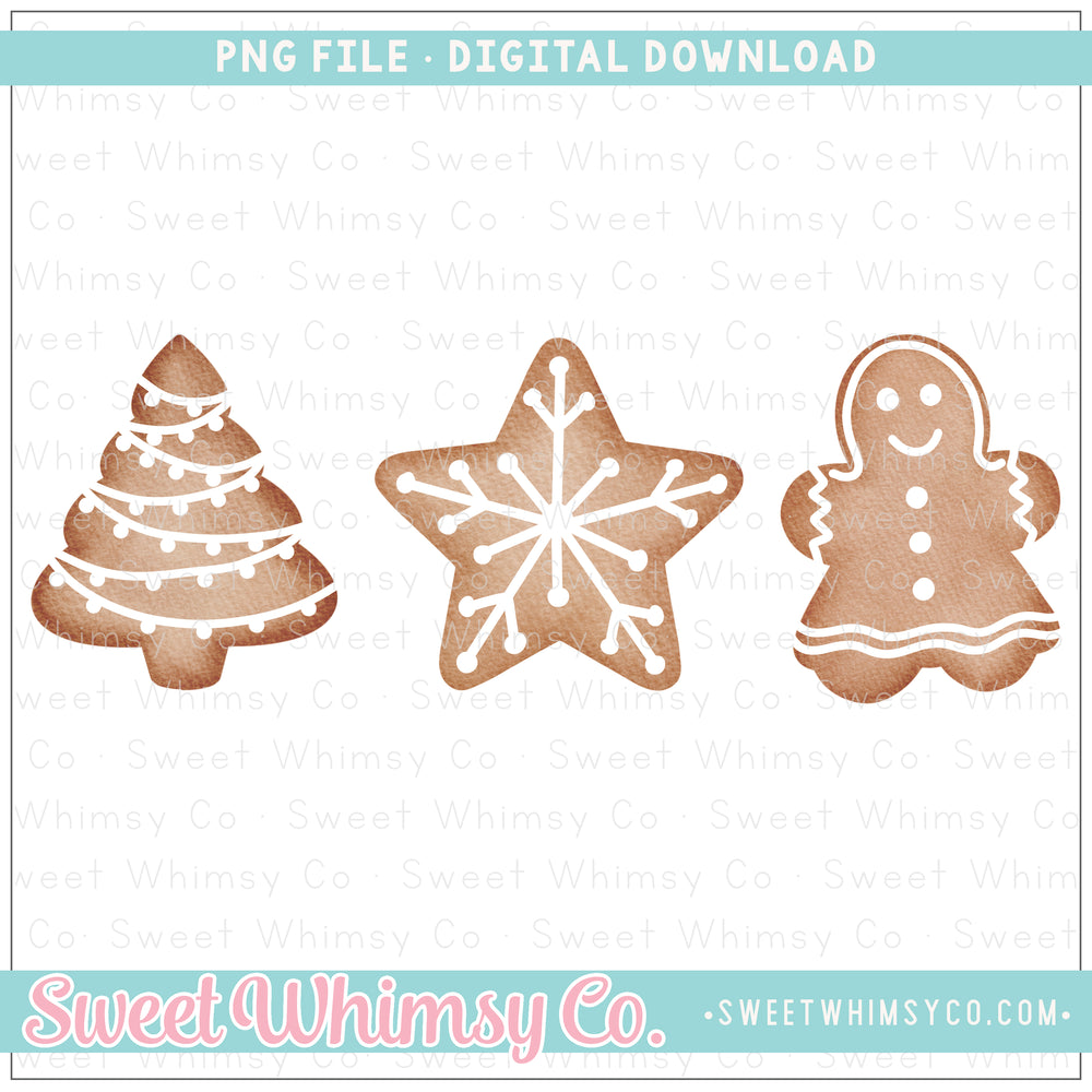 Christmas Cookie Girl Trio PNG