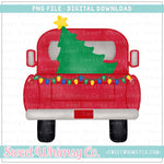 Christmas Tree Decorated Truck PNG