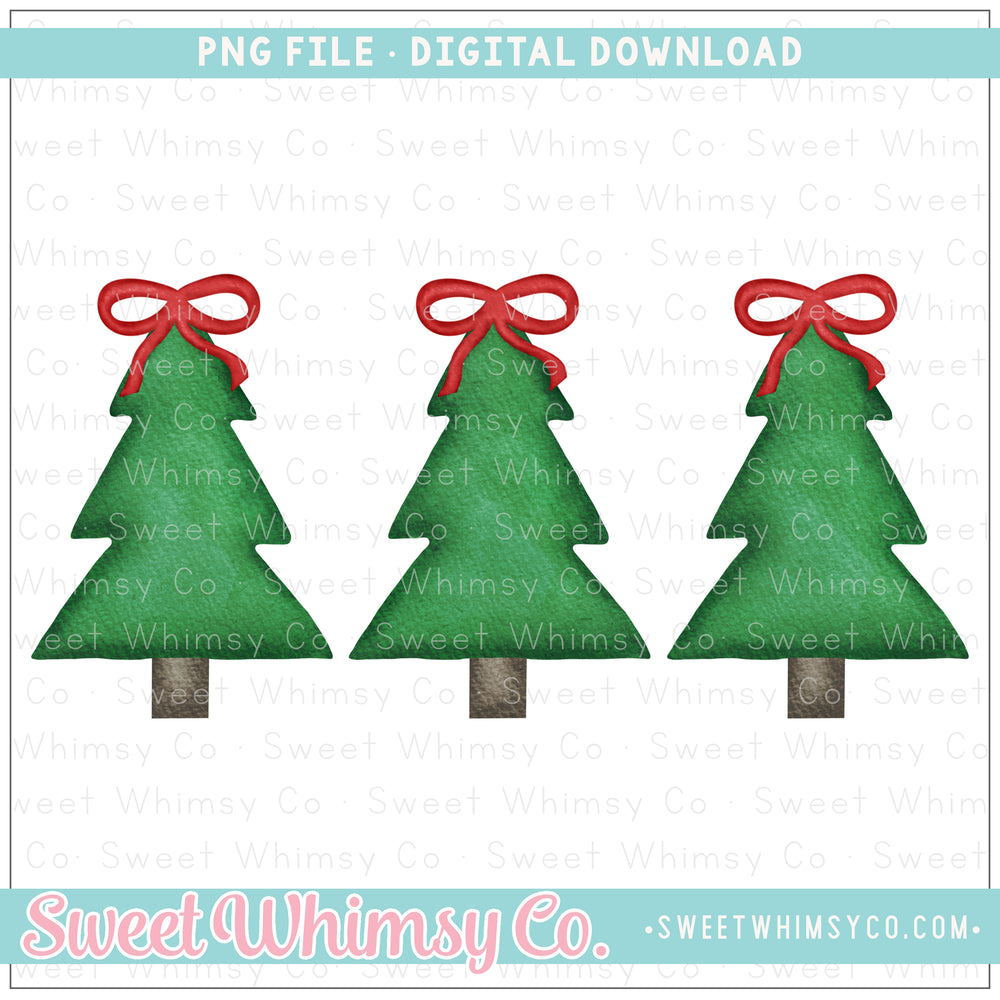 Christmas Tree Bow Trio PNG