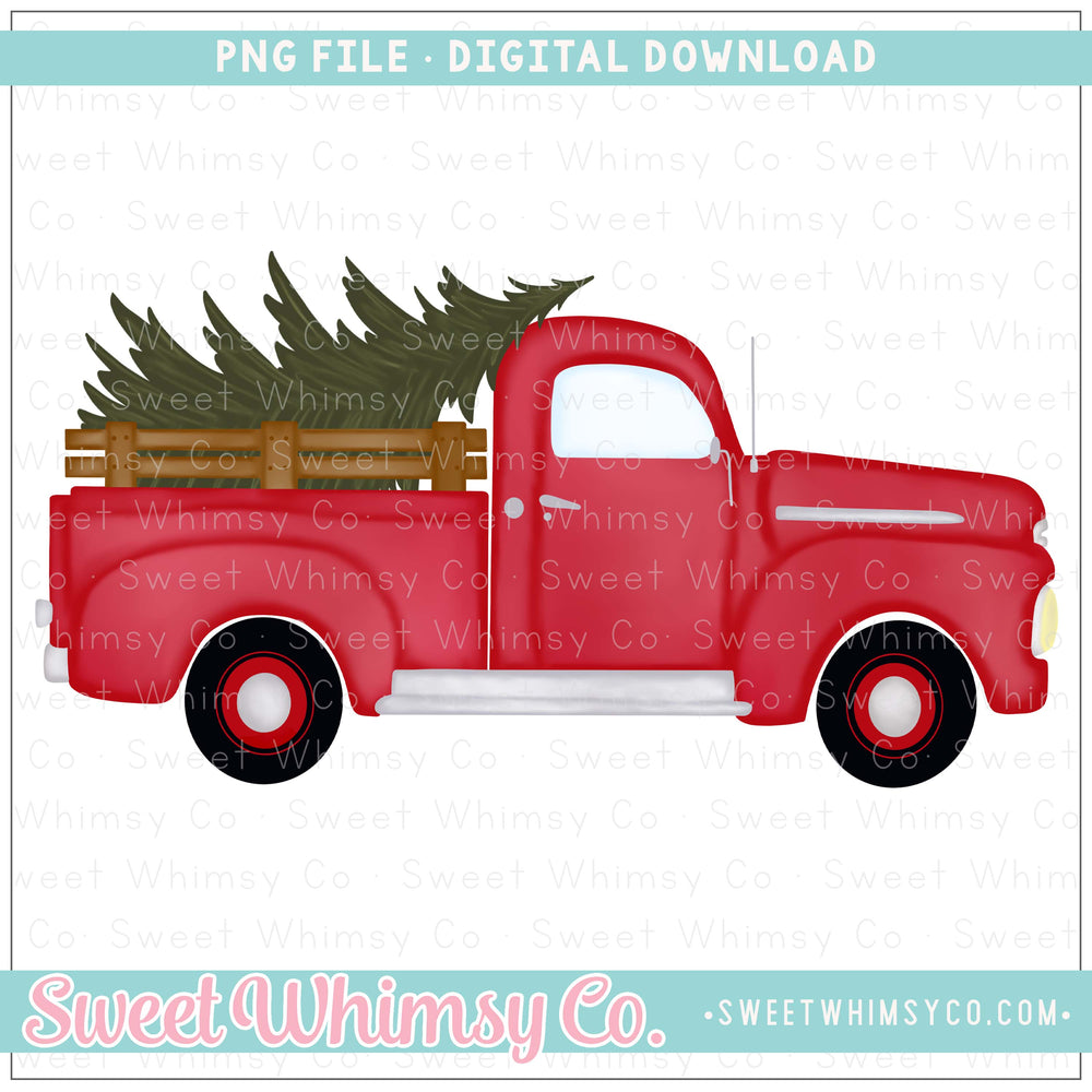 Christmas Tree Vintage Truck PNG