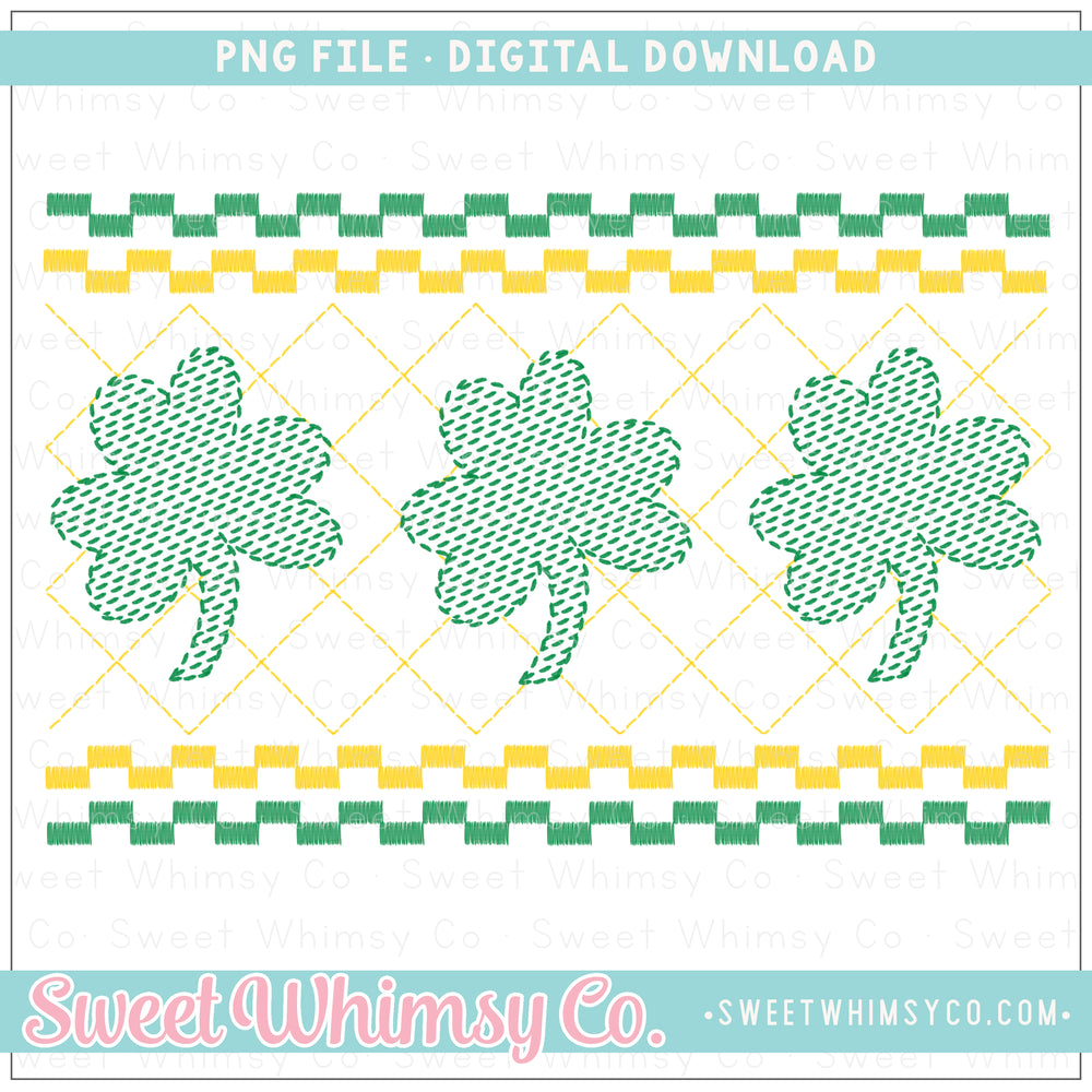 Clover Faux Smock Stitched PNG