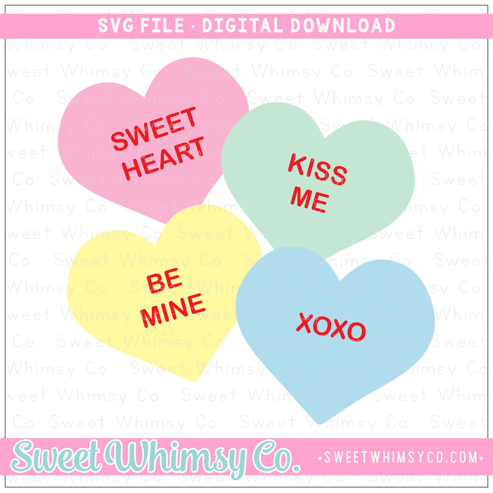 Blank Candy Hearts SVG  Valentines Day SVG By LD Digital