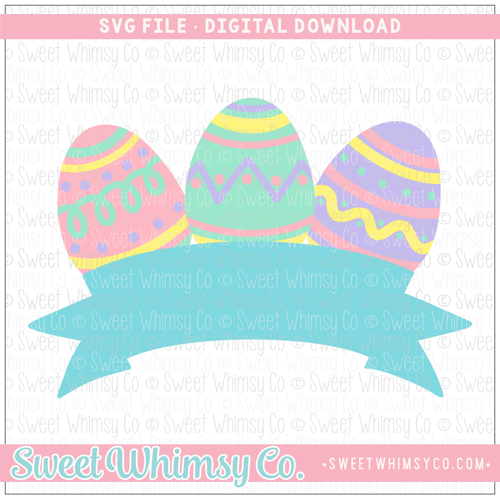 Easter Egg Fancy Banner SVG