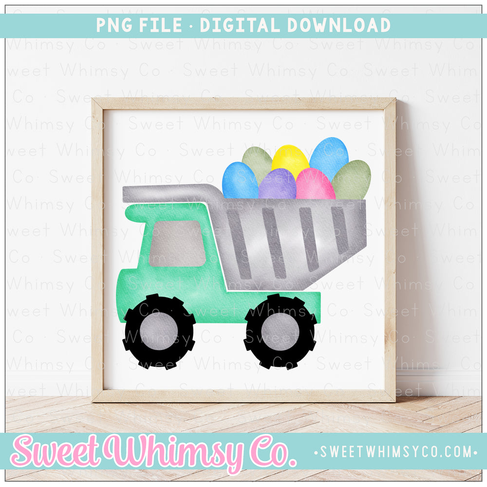 Easter Egg Mint Dump Truck PNG
