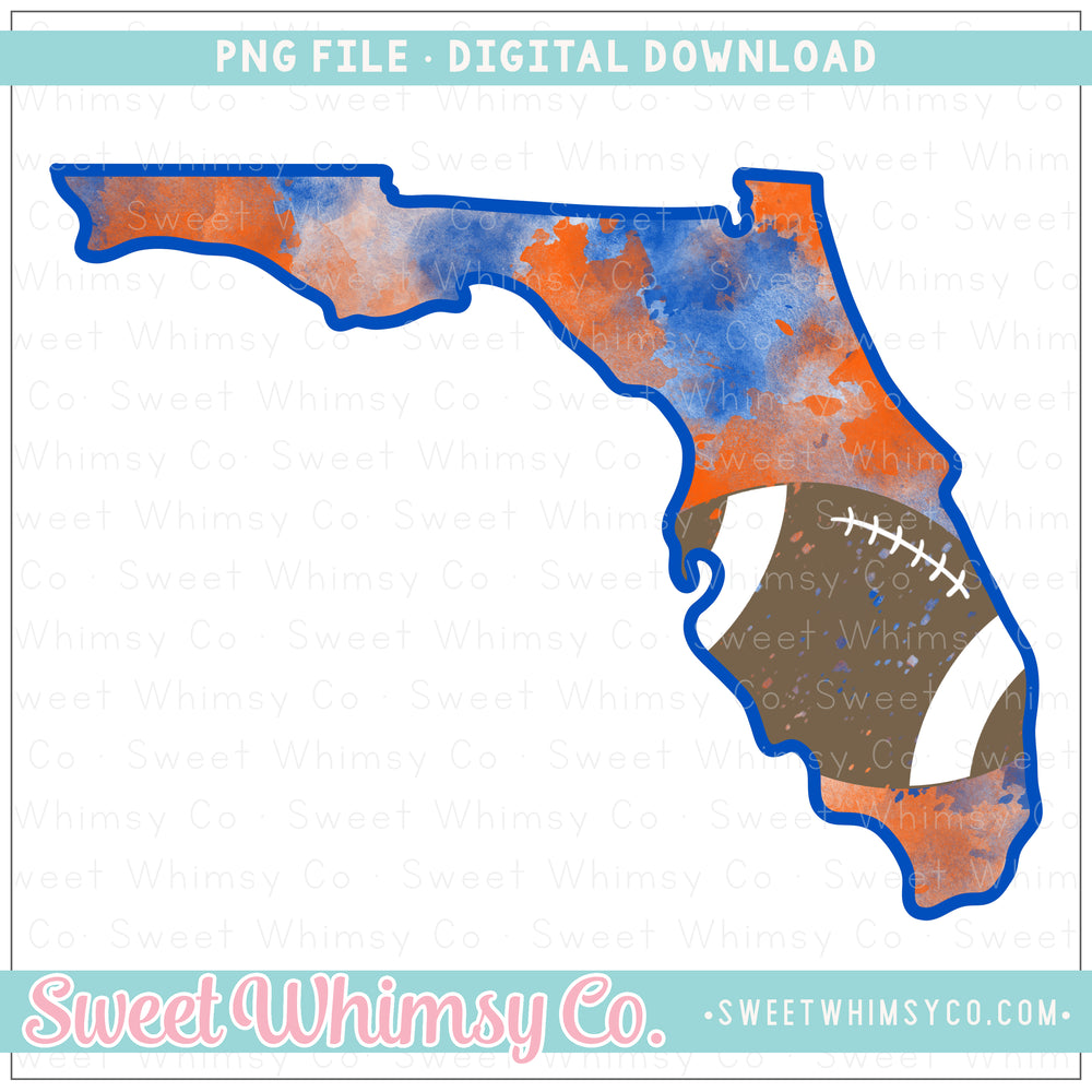 Florida Orange & Blue Football State PNG