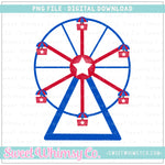 Ferris Wheel Red & Blue PNG