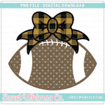Black & Gold Football With Bow PNG