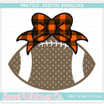 Orange & Black Football With Bow PNG