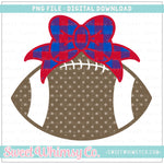 Red & Blue Football With Bow PNG