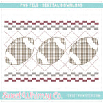 Football Maroon and Grey Faux Smocked PNG