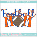 Football Mom Royal Blue & Orange PNG