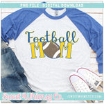 Football Mom Royal Blue & Yellow Gold PNG