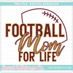 Maroon & Gold Football Mom For Life PNG