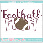 Football Mom Maroon & White PNG