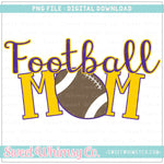 Football Mom Purple and Yellow Gold PNG