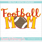 Football Mom Red & Yellow Gold PNG