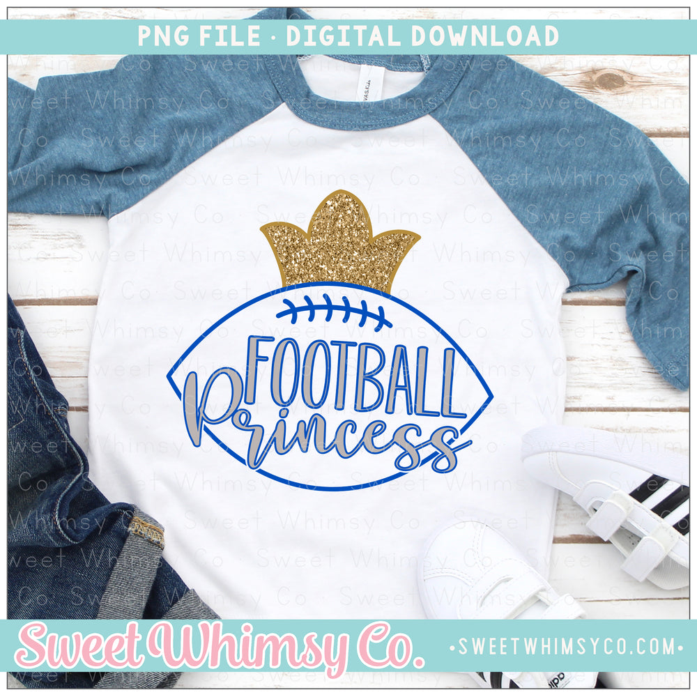 Blue & Silver Football Princess PNG