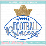 Blue & Silver Football Princess PNG