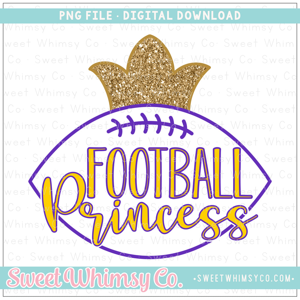 Purple & Yellow Football Princess PNG