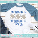 Football Blue Faux Smocked PNG