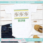 Football Green and Yellow Faux Smocked PNG