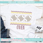 Football Maroon and Gold Faux Smocked PNG