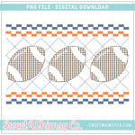 Football Orange and Blue Faux Smocked PNG